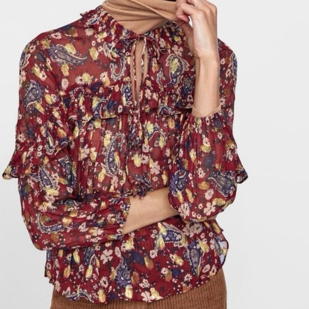 Bohemian Chic Zara Paisley shirt with tassels